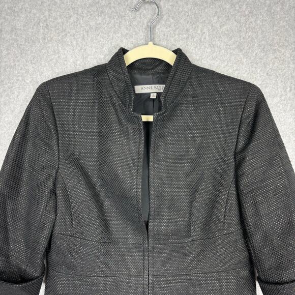 Anne Klein Black Textured Blazer - Picture 2 of 11